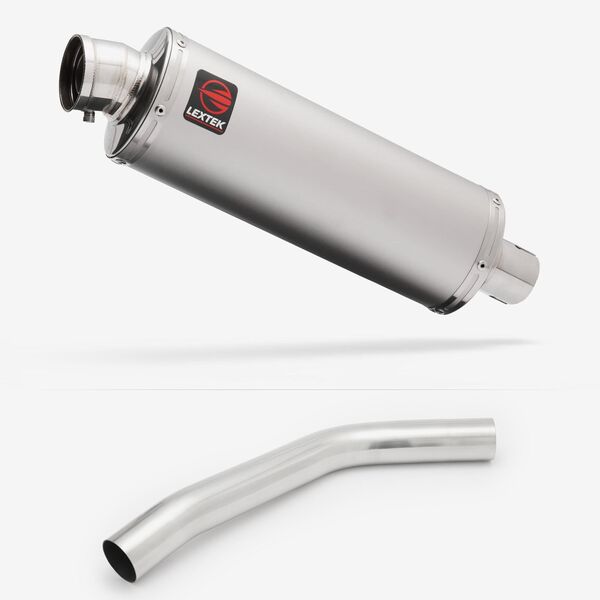 Lextek Stainless Steel OP1 Matt Exhaust 350mm with Link Pipe for Triumph Tiger 800 (10-19)
