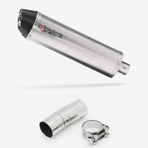 Lextek Stainless Steel RP1 Gloss Oval Exhaust 400mm with Link Pipe