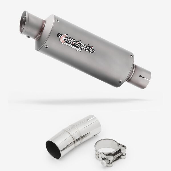 Lextek Stainless Steel GP1 Matt GP Stubby Exhaust 240mm with Link Pipe
