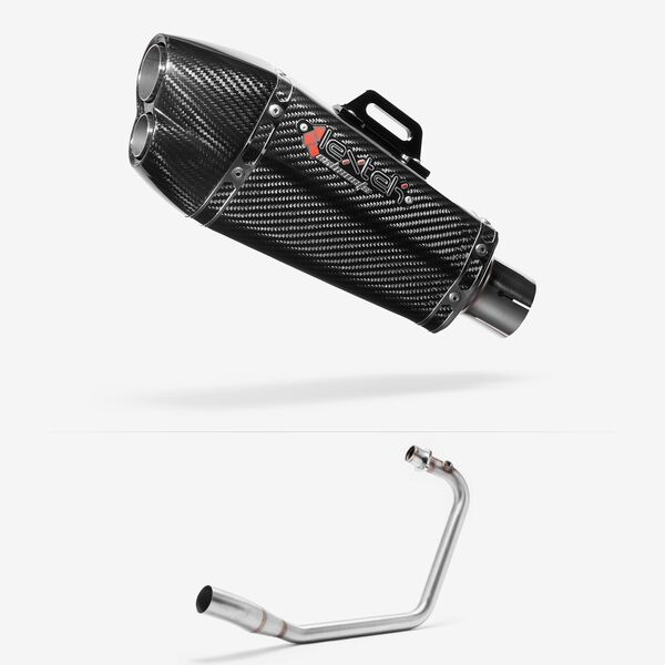 Lextek XP13C Carbon Fibre Exhaust System 210mm for Kiden Aries, Pisces, Aquarius andLexmoto Oregon,