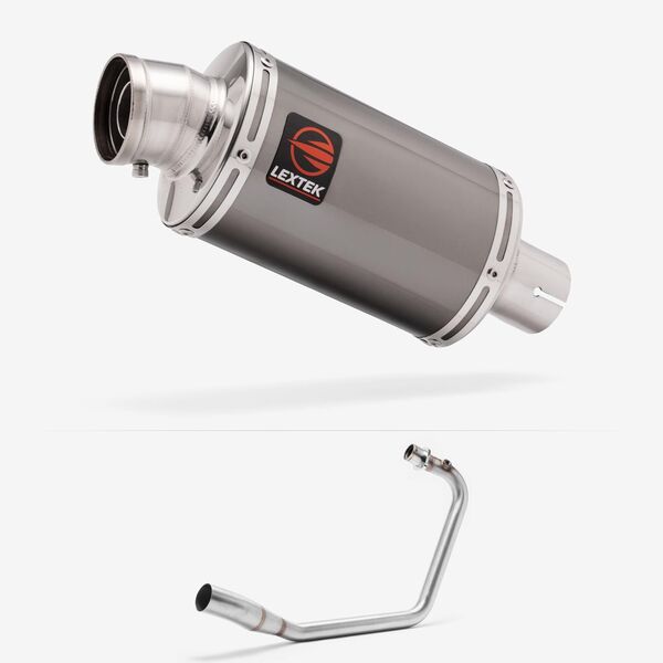 Lextek Smoked Stainless Steel OP15 200mm Exhaust System