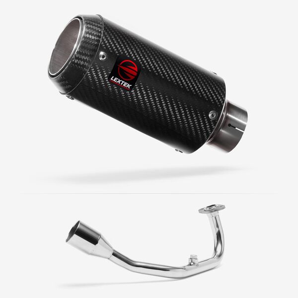 Lextek Carbon Fibre CP8C 150mm Exhaust System for Lexmoto Diablo 125 / SRT125