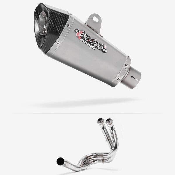 Lextek XP10 Matt S/Steel Exhaust System 210mm for Kawasaki ER6, Ninja 650, Z650, Versys 650