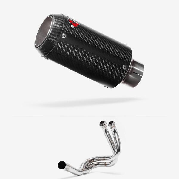 Lextek CP8C Full Carbon Exhaust System 150mm for Kawasaki ER6, Ninja 650, Z650, Versys 650