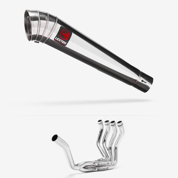 Lextek Stainless Steel MP4 Megaphone Exhaust System 300mm Single Sided