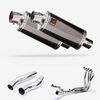 Lextek Dark Tint Stainless Steel OP16 Full Exhaust System 250mm for Kawasaki Z1000 (10-19)
